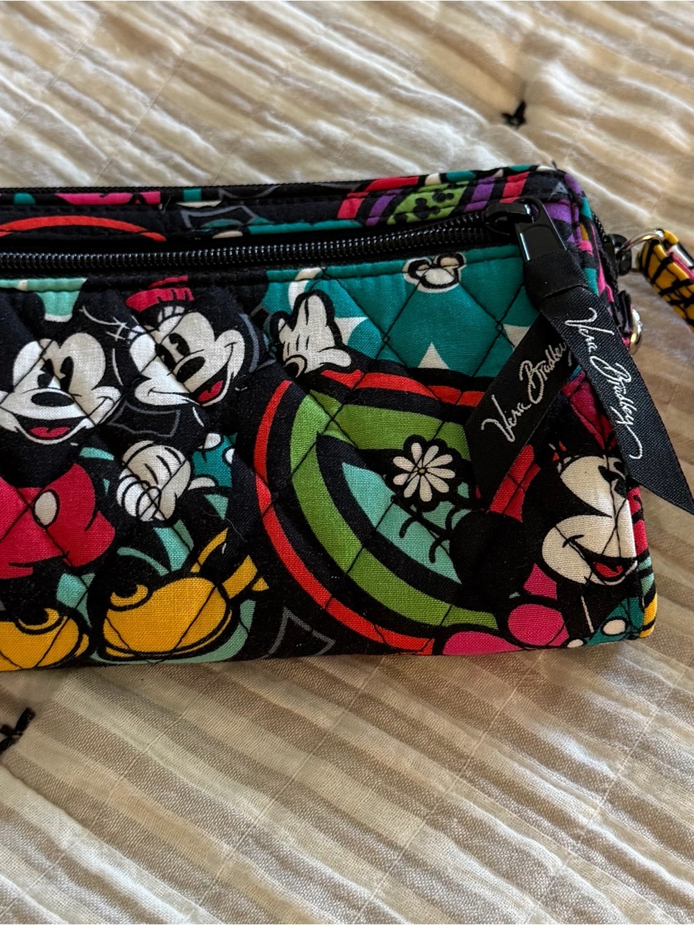 Vera Bradley Multicolor Mickey Quilted Cosmetic Wristlet